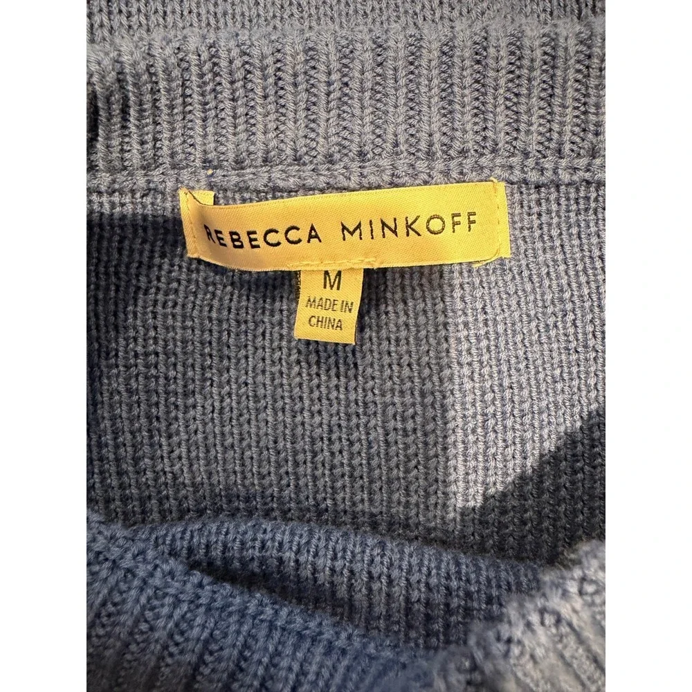 REBECCA MINKOFF Blue‎ Knit Sweater Size M Colorblock Stripe Long Sleeve